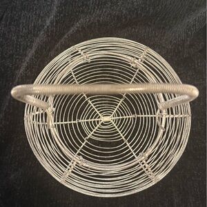 Vintage Silver Wire Egg Basket